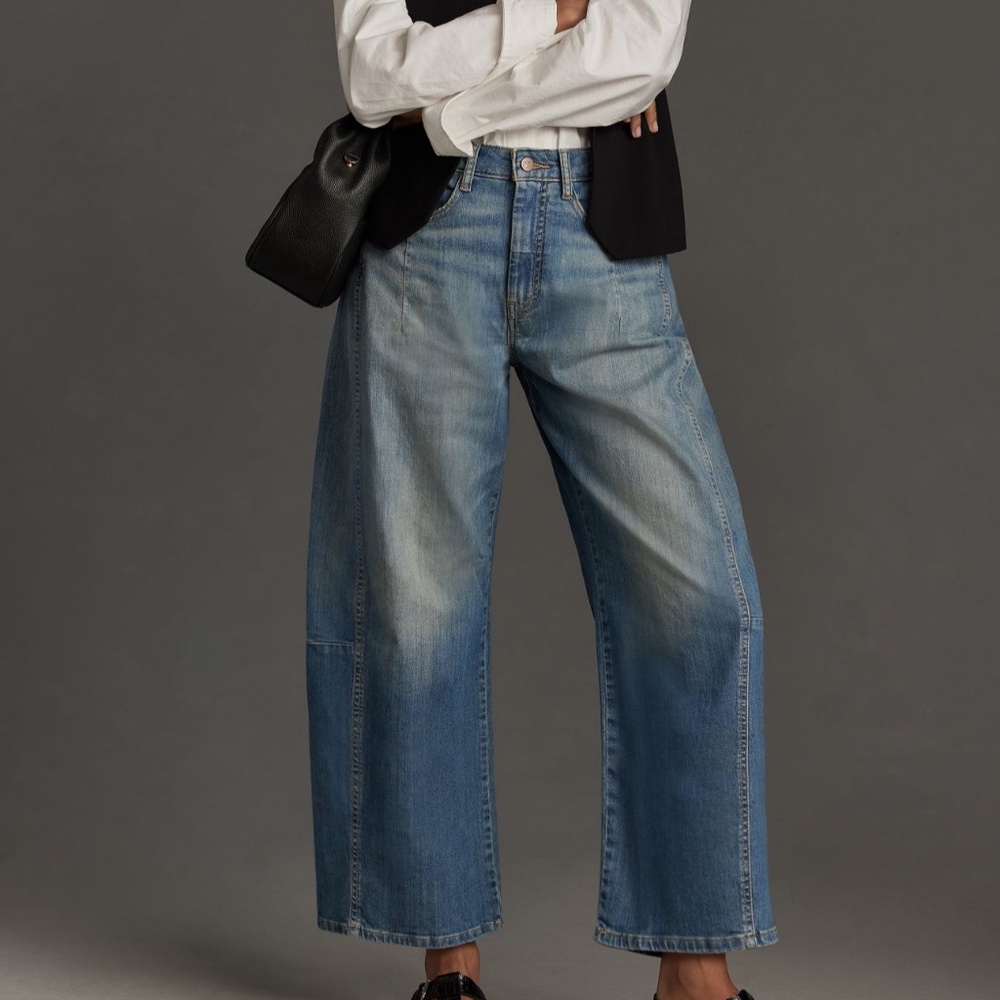 Anthropologie Pilcro Heritage Curve Mid-Rise Barrel Jeans Size 31